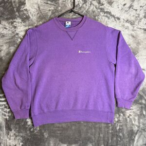 Vintage Champion Purple Long Sleeve Pullover Size Large Made In USA Crewneck